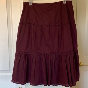 Banana Republic Plum Lace Trim Boho Skirt Women's Size 10